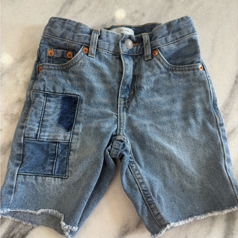 Levi's Kids Blue Denim Cargo Shorts